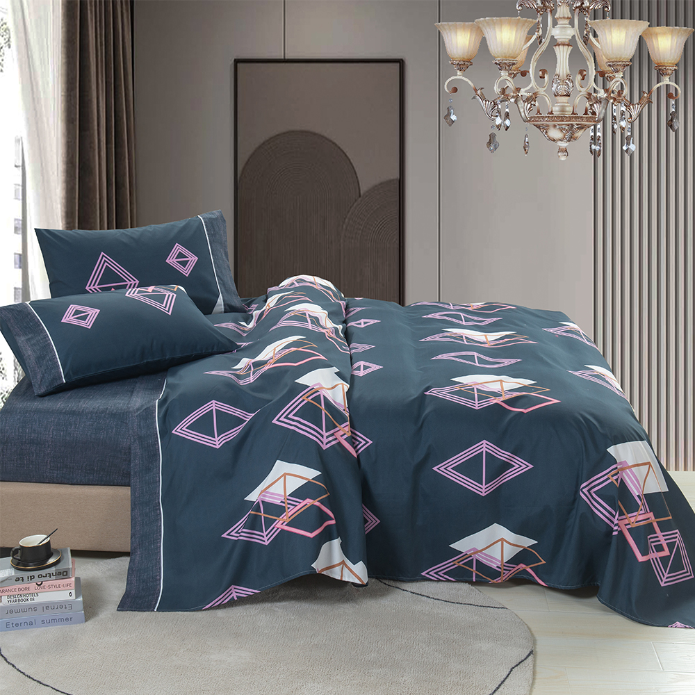 99.99% Scaipeadh twill poileistir clóite 4 leathán leapacha pcs socraithe