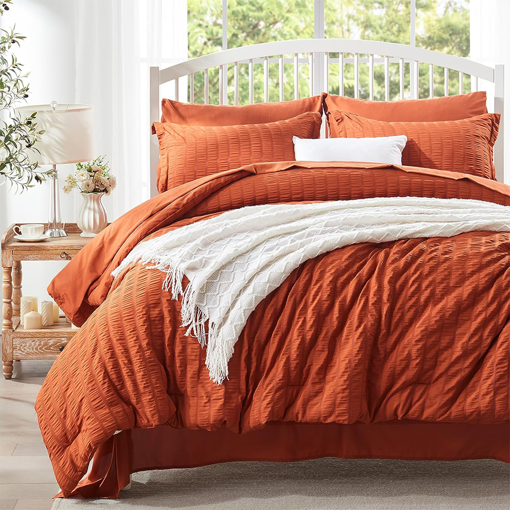 Socraigh Comforter Seersucker Soladach 7pcs Comporter le Socraigh Pillow & Set Set